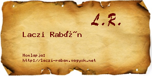 Laczi Rabán névjegykártya